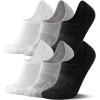 imageFITRELL No Show Socks Womens Cotton Cushioned Athletic Ankle Low Cut Invisible Non Slip Socks 58 Pairs3 Pairs Classicblackwhitegrey
