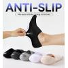 imageFITRELL No Show Socks Womens Cotton Cushioned Athletic Ankle Low Cut Invisible Non Slip Socks 58 Pairs8 Pairs Ankle  Low Blackwhitedark Greygrey