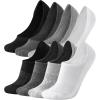 imageFITRELL No Show Socks Womens Cotton Cushioned Athletic Ankle Low Cut Invisible Non Slip Socks 58 Pairs8 Pairs Ankle  Low Blackwhitedark Greygrey