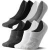 imageFITRELL No Show Socks Womens Cotton Cushioned Athletic Ankle Low Cut Invisible Non Slip Socks 58 Pairs8 Pairs Ankle  Low Blackwhitedark Greygrey