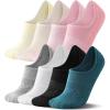 imageFITRELL No Show Socks Womens Cotton Cushioned Athletic Ankle Low Cut Invisible Non Slip Socks 58 Pairs8 Pairs Mulicolor  Wonder Amber