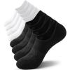 imageFITRELL No Show Socks Womens Cotton Cushioned Athletic Ankle Low Cut Invisible Non Slip Socks 58 PairsBasic Black4white4