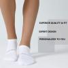 imageFitrell 6 Pack Womens Ankle Running Socks Low Cut Athletic Socks With Tab White Medium