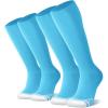 imageFITRELL 23 Pack Baseball Soccer Softball Socks for Kids Youth Men ampamp Women OvertheCalf Knee High Socks Multiple ColorsLight Blue 2 Pack
