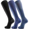 imageFITRELL 3 Pairs Compression Socks for Women and Men 2030mmHgCirculation Support SocksBlacklight Bluedark Blue