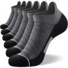 imageFITRELL 6 Pack Mens Ankle Running Socks Low Cut Cushioned Athletic Sports Socks 799121215New Grey Black