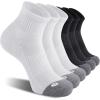 imageFITRELL 6 Pack Mens Athletic Ankle Socks Cushioned Sports Running Socks 7991212153 White  3 Black