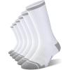 imageFITRELL 6 Pack Mens Athletic Moisture Wicking Crew Socks Cushioned Sport Running Work Boot Socks Size 9121215White6