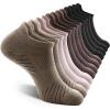 imageFITRELL 6 Pack Mens Athletic Running Ankle Socks Low Cut Cushioned Wicking AntiBlister Breathable Sport SocksAlmondkhakibrownblack