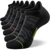 imageFITRELL Mens 6 Pack Ankle Running Socks Low Cut Cushioned Athletic Sports Socks 799121215Blackgraygreenred