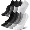 imageFITRELL No Show Socks Womens Cotton Cushioned Athletic Ankle Low Cut Invisible Non Slip Socks 58 Pairs8 Pairs Ankle  Low Blackwhitedark Greygrey