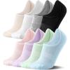 imageFITRELL No Show Socks Womens Cotton Cushioned Athletic Ankle Low Cut Invisible Non Slip Socks 58 Pairs8 Pairs Mulicolor  Bliss Cream