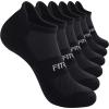 imageFitrell 6 Pack Womens Ankle Running Socks Low Cut Athletic Socks With Tab Black Medium