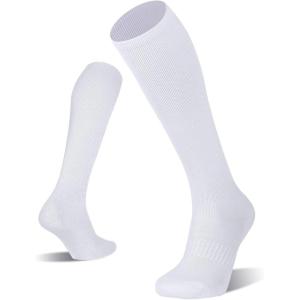imageFITRELL 23 Pack Baseball Soccer Softball Socks for Kids Youth Men ampamp Women OvertheCalf Knee High Socks Multiple ColorsWhite 2 Pack