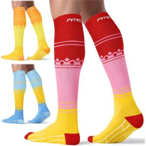 imageFITRELL 3 Pairs Compression Socks for Women and Men 2030mmHgCirculation Support SocksPopsicle