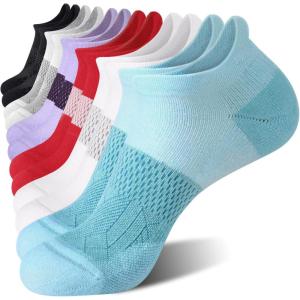imageFITRELL 56 Pairs Ankle Running Socks for Women Athletic Cushioned Low Cut Tab Sports Socks6 Pairs Brownie