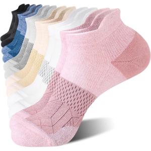 imageFITRELL 56 Pairs Ankle Running Socks for Women Athletic Cushioned Low Cut Tab Sports Socks6 Pairs Chocolate