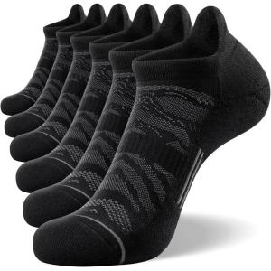 imageFITRELL 6 Pack Mens Ankle Running Socks Low Cut Cushioned Athletic Sports Socks 799121215Blackgrey