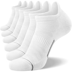 imageFITRELL 6 Pack Mens Ankle Running Socks Low Cut Cushioned Athletic Sports Socks 799121215Whitegrey