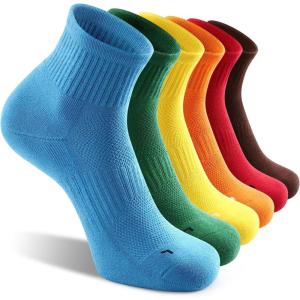 imageFITRELL 6 Pack Mens Athletic Ankle Socks Cushioned Sports Running Socks 799121215Multicolored