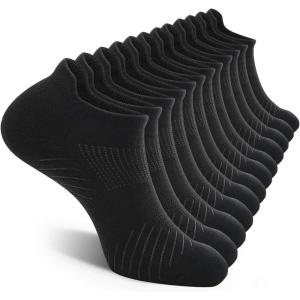 imageFITRELL 6 Pack Mens Athletic Running Ankle Socks Low Cut Cushioned Wicking AntiBlister Breathable Sport SocksBlack