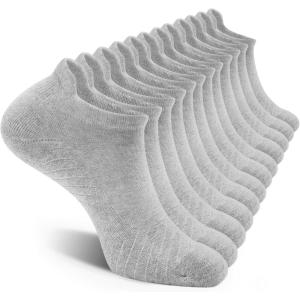 imageFITRELL 6 Pack Mens Athletic Running Ankle Socks Low Cut Cushioned Wicking AntiBlister Breathable Sport SocksLight Grey
