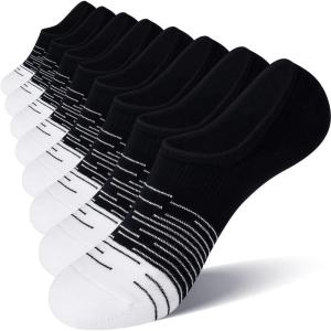 imageFITRELL 8 Pack Womens No Show Socks Size 69911 Nonslip Boat socksBlack8