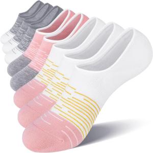 imageFITRELL 8 Pack Womens No Show Socks Size 69911 Nonslip Boat socksGrey White3white Pink3pink Grey2