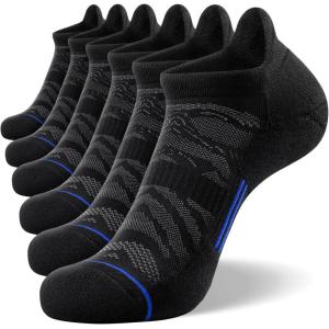 imageFITRELL Mens 6 Pack Ankle Running Socks Low Cut Cushioned Athletic Sports Socks 799121215Blackblue