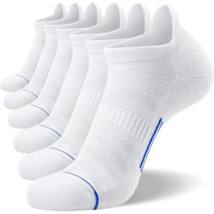 imageFITRELL Mens 6 Pack Ankle Running Socks Low Cut Cushioned Athletic Sports Socks 799121215Whiteblue