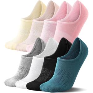 imageFITRELL No Show Socks Womens Cotton Cushioned Athletic Ankle Low Cut Invisible Non Slip Socks 58 Pairs8 Pairs Mulicolor  Wonder Amber