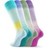 imageFITRELL 4 Pairs Compression Socks for Women amp Men 1520mmHg Circulation Support for Athletic Travel Daily WearBluegreendark Bluepurple