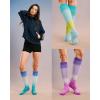 imageFITRELL 4 Pairs Compression Socks for Women amp Men 1520mmHg Circulation Support for Athletic Travel Daily WearBluegreendark Bluepurple
