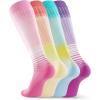 imageFITRELL 4 Pairs Compression Socks for Women amp Men 1520mmHg Circulation Support for Athletic Travel Daily WearBlueorangepinkpurple