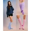 imageFITRELL 4 Pairs Compression Socks for Women amp Men 1520mmHg Circulation Support for Athletic Travel Daily WearPinkorangebluepurple