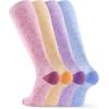 imageFITRELL 4 Pairs Compression Socks for Women amp Men 1520mmHg Circulation Support for Athletic Travel Daily WearPinkorangebluepurple