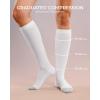 imageFITRELL 4 Pairs Compression Socks for Women amp Men 1520mmHg Circulation Support for Athletic Travel Daily WearWhite4wide Calf