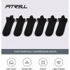 imageFITRELL Ankle Compression Socks for Women amp Men  56 Pairs Cushioned Arch Support Running Socks Plantar Fasciitis ReliefBlack 6 Pairs