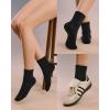 imageFITRELL Womens Crew Socks Ankle Athletic Cushioned Running Casual Socks for Women and Men 56 Pairs5 Pairs All Black