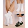 imageFITRELL Womens Crew Socks Ankle Athletic Cushioned Running Casual Socks for Women and Men 56 Pairs5 Pairs All White
