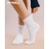 imageFITRELL Womens Crew Socks Ankle Athletic Cushioned Running Casual Socks for Women and Men 56 Pairs5 Pairs All White