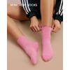 imageFITRELL Womens Crew Socks Ankle Athletic Cushioned Running Casual Socks for Women and Men 56 Pairs5 Pairs Blend Blackbeigepinkbluewhite