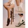 imageFITRELL Womens Crew Socks Ankle Athletic Cushioned Running Thick Casual Socks for Women and Men 56 Pairs5 Pairs Beigewhiteblacklight Browndark Brown