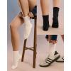 imageFITRELL Womens Crew Socks Ankle Athletic Cushioned Running Thick Casual Socks for Women and Men 56 Pairs5 Pairs Black1beige2white2