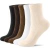 5 Pairs Beige+white+black+light Brown+dark Brown
