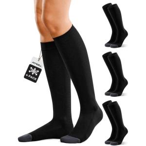 imageFITRELL 4 Pairs Compression Socks for Women amp Men 1520mmHg Circulation Support for Athletic Travel Daily WearBlack4