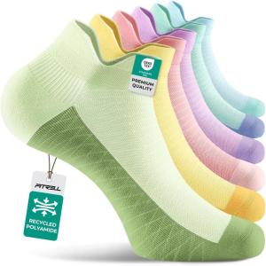 imageFITRELL Ankle Compression Socks for Women amp Men  56 Pairs Cushioned Arch Support Running Socks Plantar Fasciitis ReliefMystic Onyx 6 Pairs