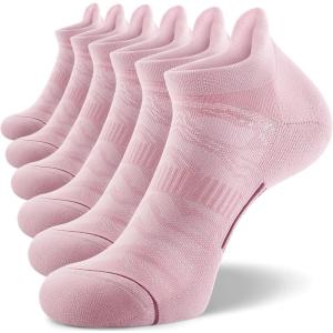 imageFITRELL Mens 6 Pack Ankle Running Socks Low Cut Cushioned Athletic Sports Socks 799121215Berry Dusk