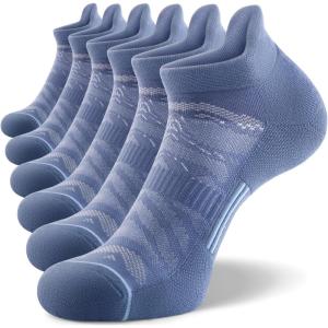 imageFITRELL Mens 6 Pack Ankle Running Socks Low Cut Cushioned Athletic Sports Socks 799121215Blue Smoke