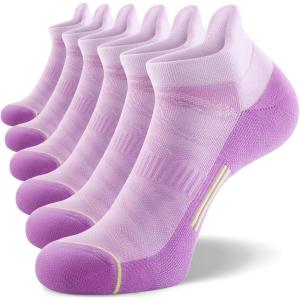 imageFITRELL Mens 6 Pack Ankle Running Socks Low Cut Cushioned Athletic Sports Socks 799121215Pastel Lavender